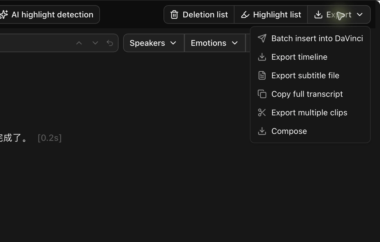 Batch insert into DaVinci in the Export menu